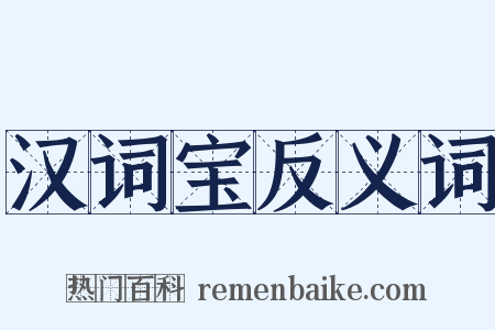 汉词宝反义词是什么意思的图片